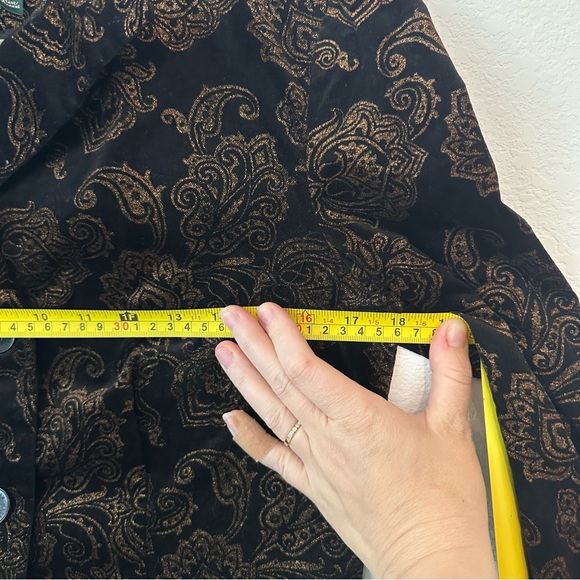 Ralph Lauren Black Gold Velvet Paisley Blazer Size 4 Small Quiet Luxury Glamour - Picture 11 of 11